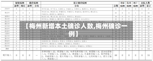 【梅州新增本土确诊人数,梅州确诊一例】