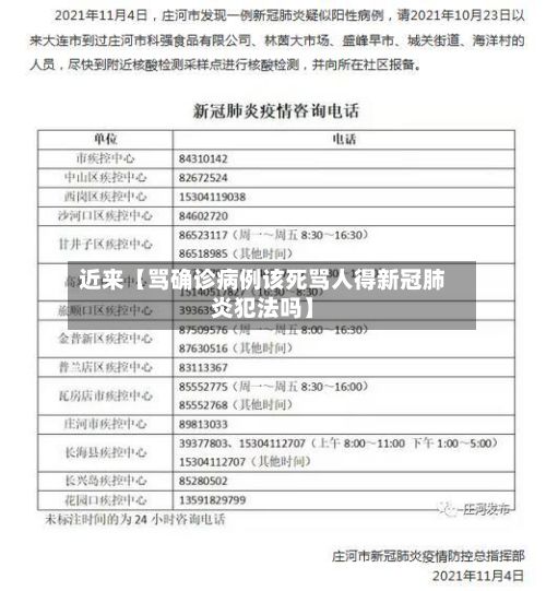 近来【骂确诊病例该死骂人得新冠肺炎犯法吗】-第1张图片