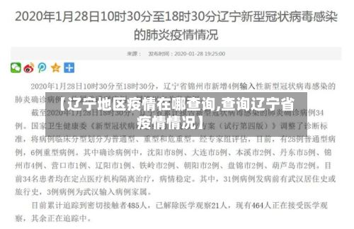 【辽宁地区疫情在哪查询,查询辽宁省疫情情况】