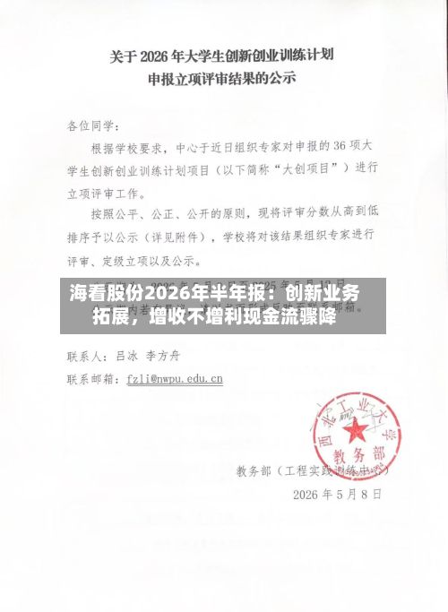 海看股份2026年半年报：创新业务拓展，增收不增利现金流骤降-第2张图片