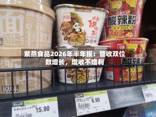 紫燕食品2026年半年报：营收双位数增长，增收不增利