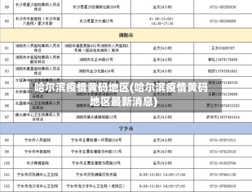 哈尔滨疫情黄码地区(哈尔滨疫情黄码地区最新消息)-第3张图片