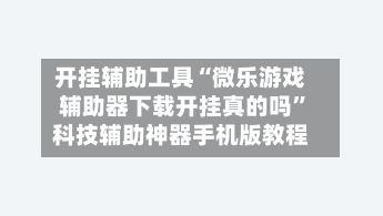 开挂辅助工具“微乐游戏辅助器下载开挂真的吗	”科技辅助神器手机版教程-第2张图片