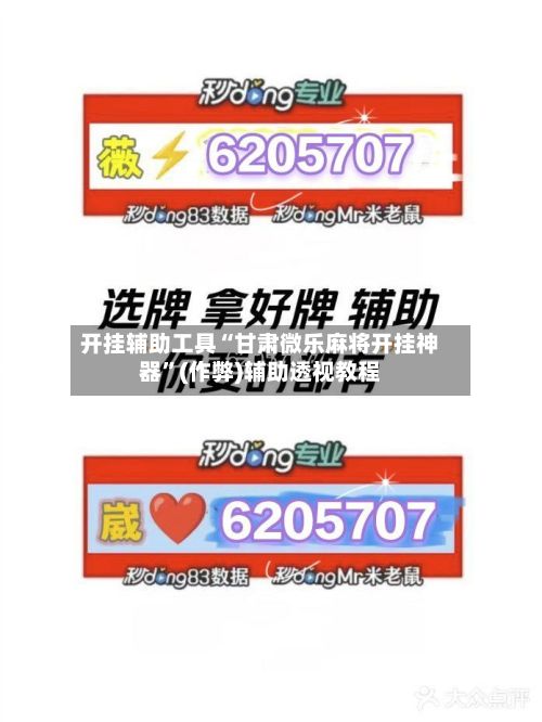 开挂辅助工具“甘肃微乐麻将开挂神器”(作弊)辅助透视教程-第2张图片