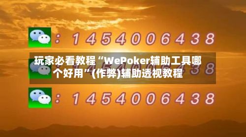 玩家必看教程“WePoker辅助工具哪个好用”(作弊)辅助透视教程-第3张图片