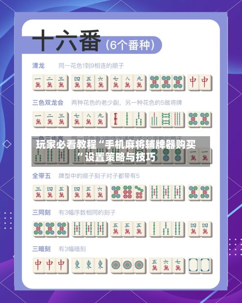 玩家必看教程“手机麻将辅牌器购买	”设置策略与技巧-第2张图片