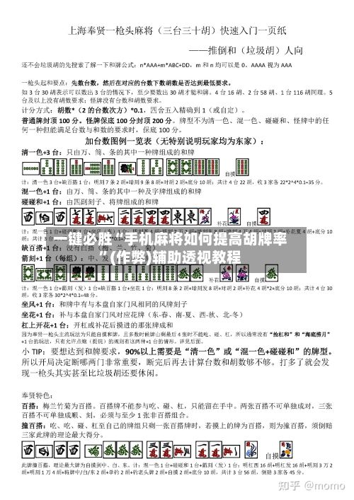 一键必胜“手机麻将如何提高胡牌率”(作弊)辅助透视教程