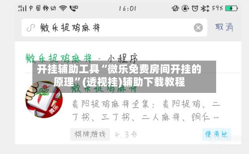 开挂辅助工具“微乐免费房间开挂的原理”(透视挂)辅助下载教程